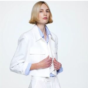 Mango White Women's Blazer